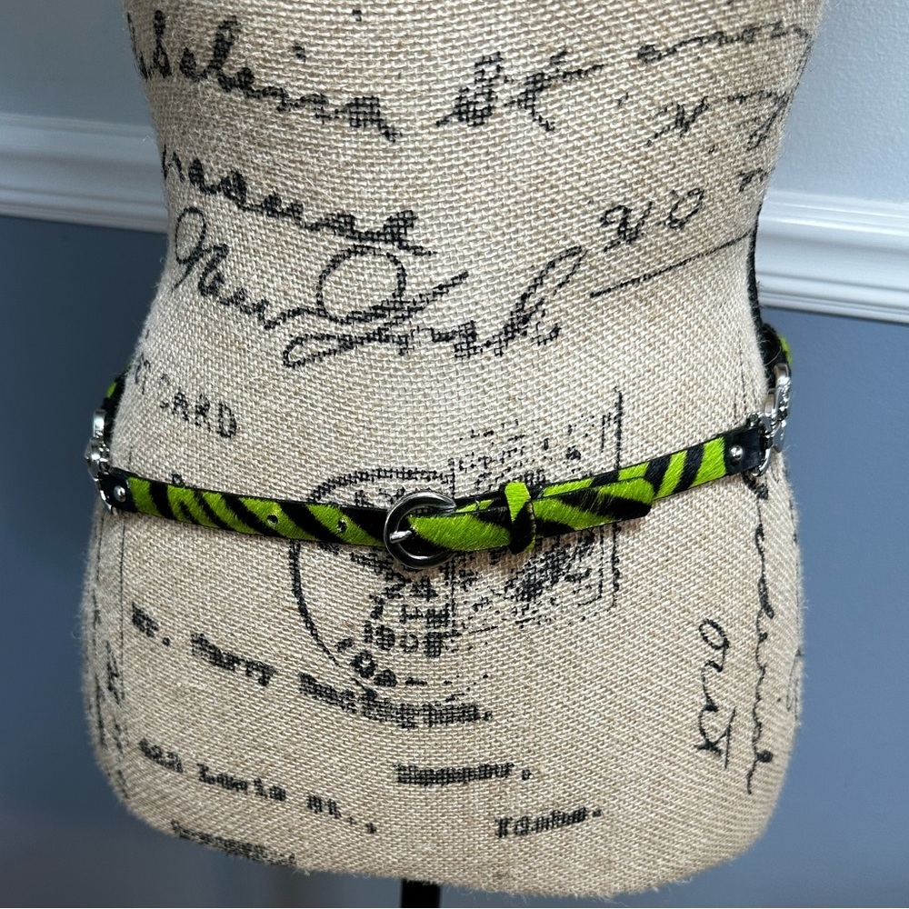 Carlisle Zebra Stripe Leather Belt Small Vintage